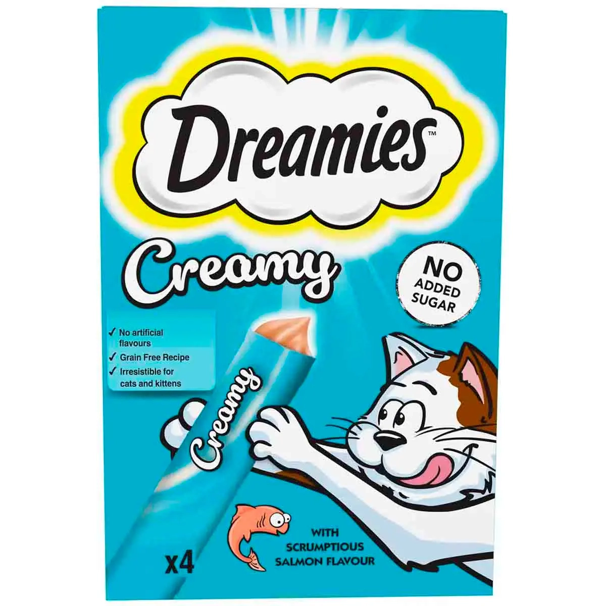 Dreamies kattgodis Creamy Lax 4x10g - Kattgodis och belöningsbitar - 4008429151248 - 0