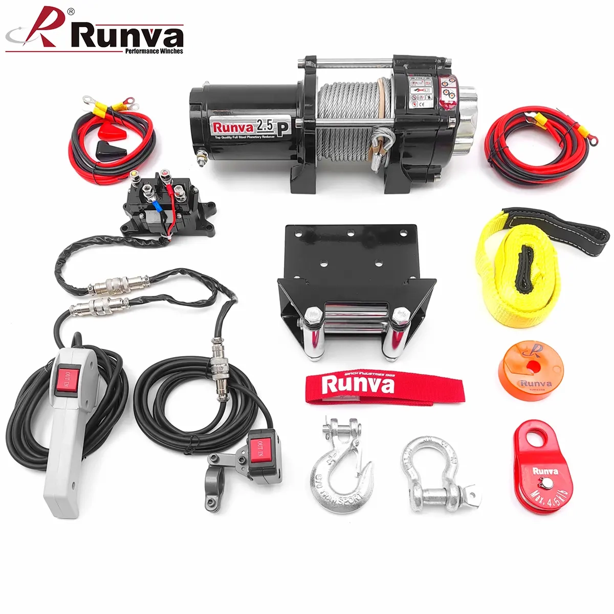 Runva Vinsj 1134 kg 2500 lbs med wire - ATV spil - 48776565569 - 1