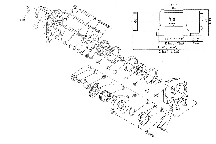 Runva Vinsj 1134 kg 2500 lbs med wire - ATV spil - 48776565569 - 6
