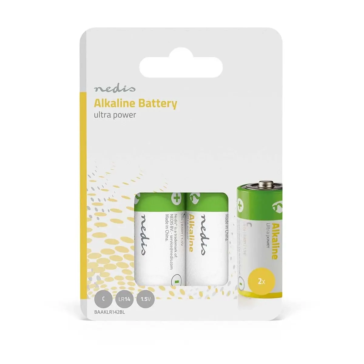 Alkaliskt batteri Nedis C LR14 1,5 V DC 2 st - 9V-, C- och D-batterier - 5412810266883 - 1
