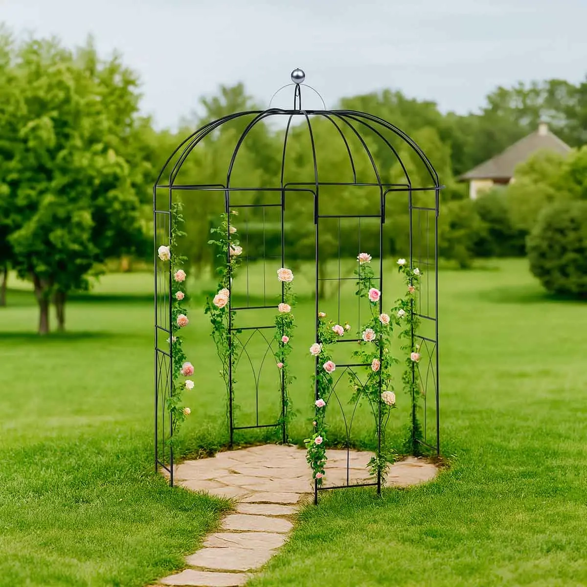 Pergola i metal 211 cm - Pavilloner og pergolaer - 6410416539188 - 1