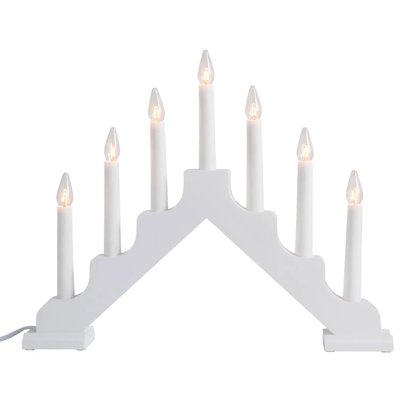 Adventsljusstake Aina 7 ljus vit - Ljusstakar - 6435200299499 - 2