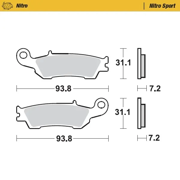 Bromsklossar Yamaha YZ250F fram Nitro Rac - Bromsbelägg för motocross och enduro - 6438471311464 - 0