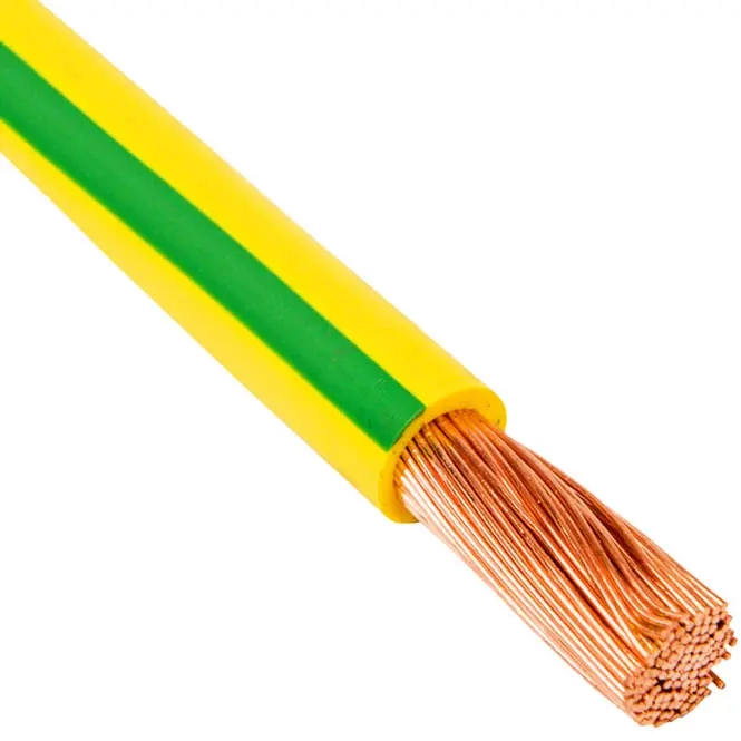 Sækkende kabel 4mm2 gul/grøn metervare - Højttalerkabler og strømkabler - M1415040GV - 0