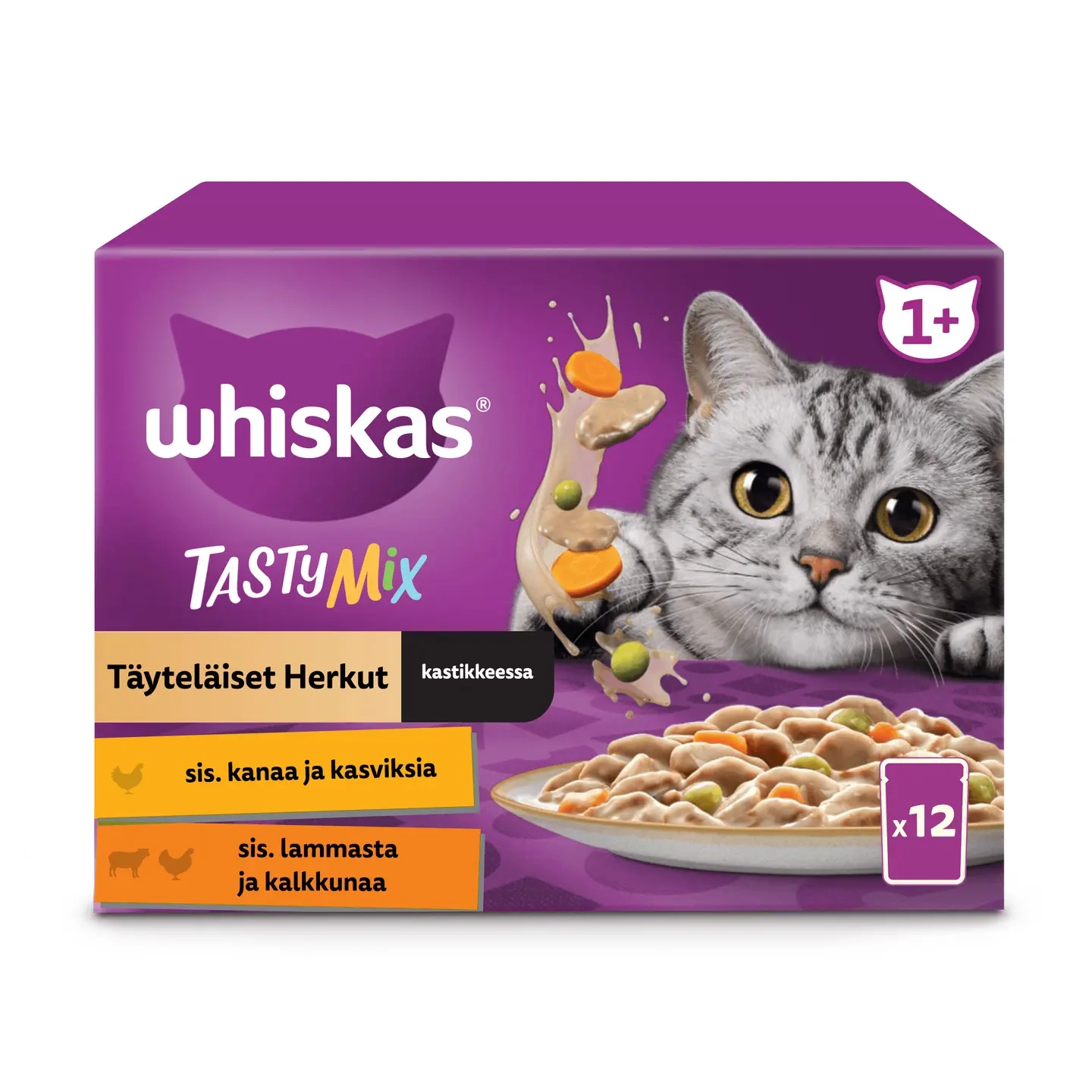 Whiskas 1+ Tasty Mix Fylliga Smaker 12x85g - Våtfoder för katter - 4008429157059 - 0
