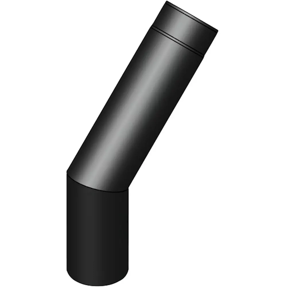 Svart skorsten böj 45° 60 cm 115 mm - Skorstenstillbehör och dragförbättrare - 5900856825510 - 0