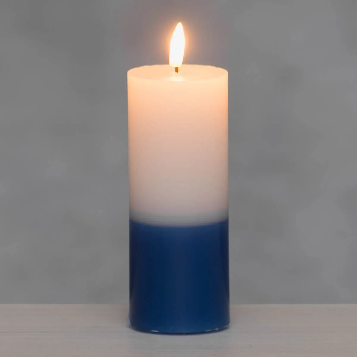 Led-lys blå-hvid 15cm 3D flamme -  - 6410416314143 - 1