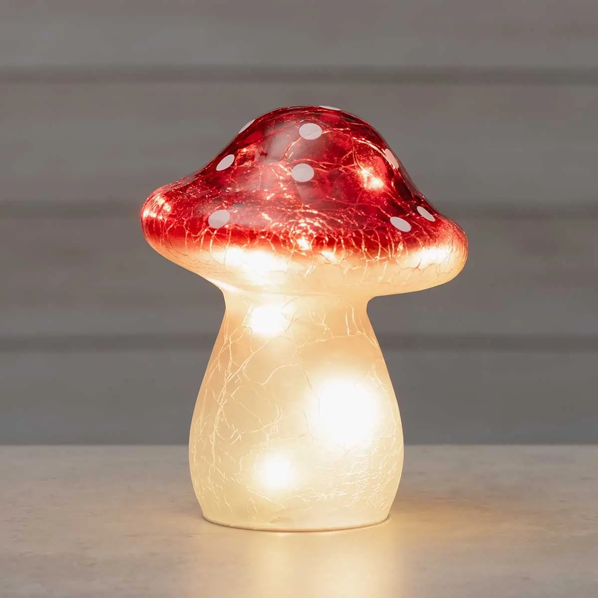 LED-svamp i sprucket glas Finnlumor 15 × 19 cm - Dekorationsföremål - 6410416574080 - 1