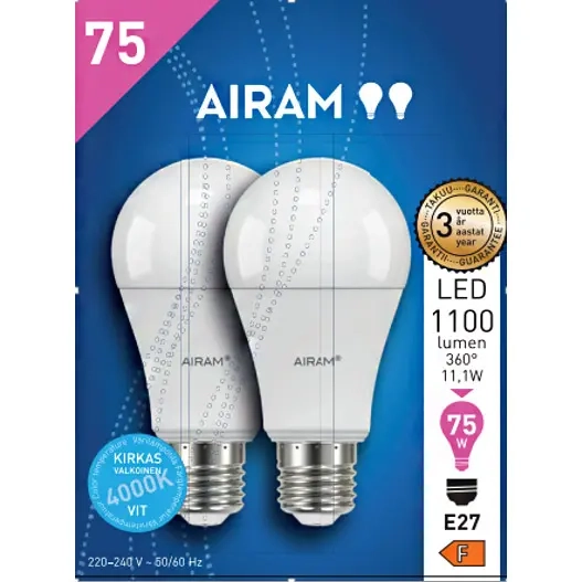 Airam Led E27 4000K 11,1W 1100lm - E27 lamper - 6435200310880 - 1