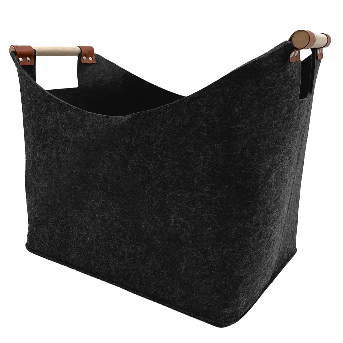 Vedkorg 45 x 32 x 40 cm filt - Vedställ och kamintillbehör - 6438168115580 - 1