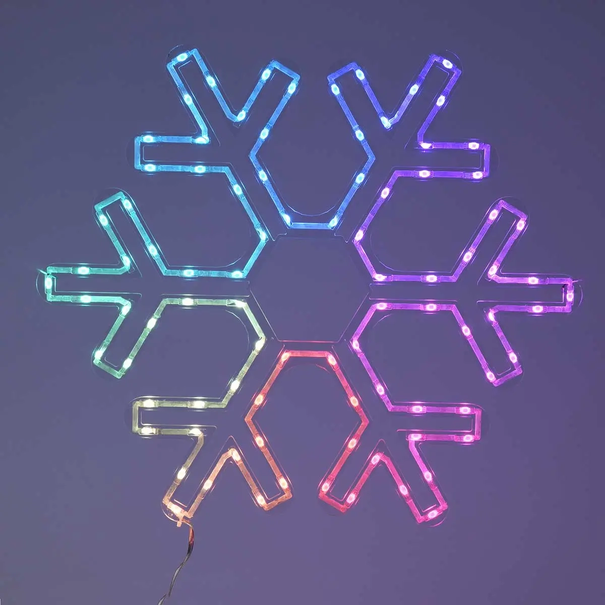 Valgdekoration Snowflake 50cm 90 led RGB - Lys dekorationer indendørs - 8721037142182 - 0