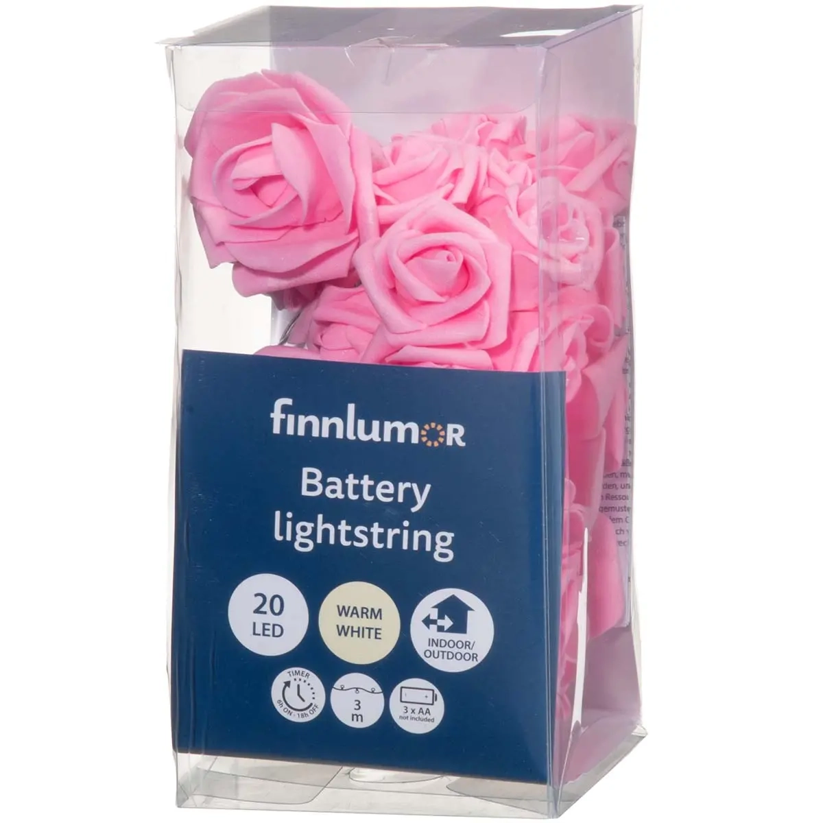 Batteridrevet lyskæde Rose 20 LED pink - Batteri lys - 6410416419268 - 1