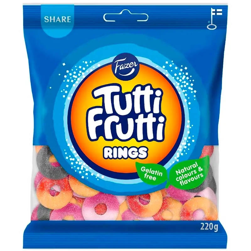Fazer Tutti Frutti Rings 220g - Slikposer - 6416453051317 - 0