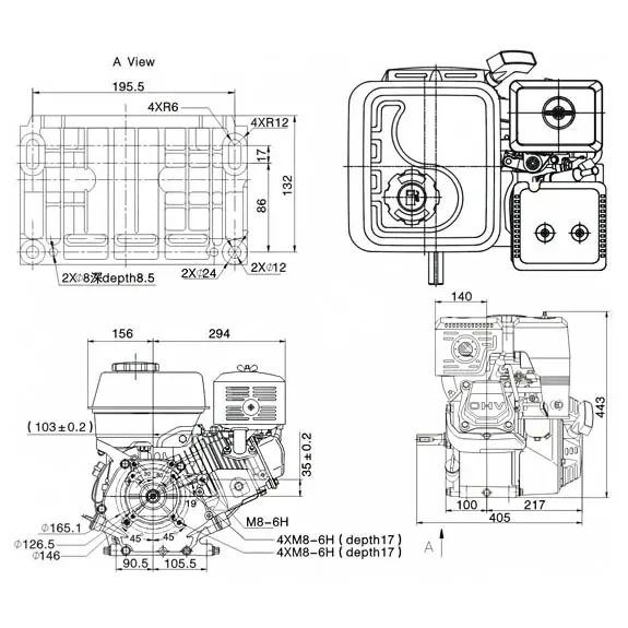 Motor Loncin med elstart&nbsp;13 hk - Motorer - 6438168069234 - 5