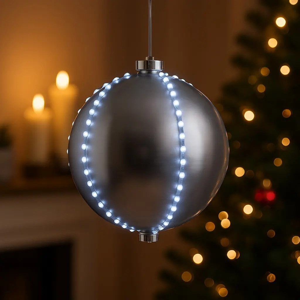 Ljuskula led Meteor 15cm silver - Dekorationsbelysning - 8721037161060 - 2