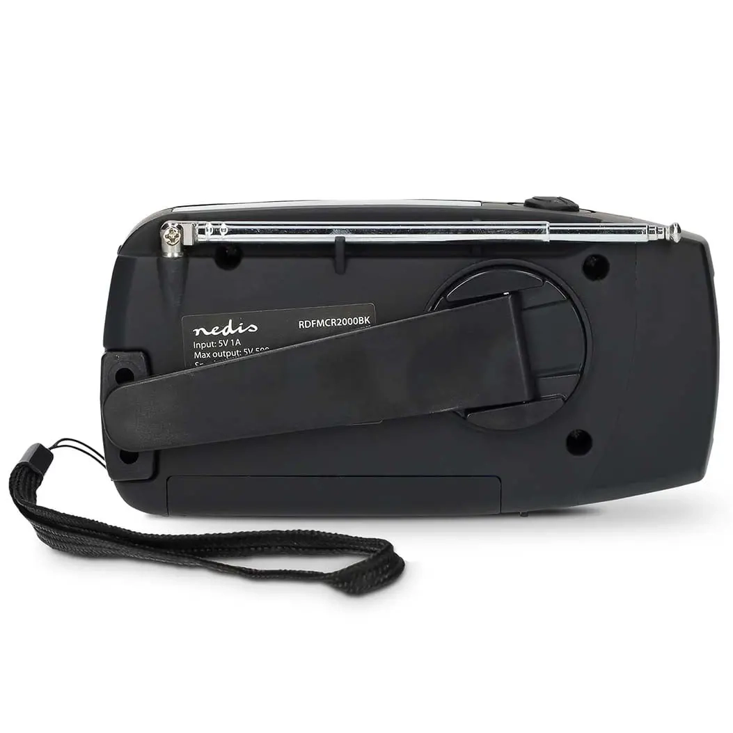 Nød-radio AM/FM med 2000mAh lommelygte - Stereo og clockradio - 5412810471447 - 3