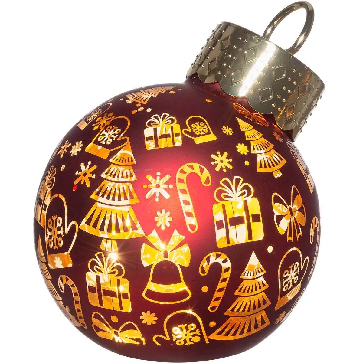 Julebold med LED-lys Gaver 12 cm - Bord stearinlys dekorationer - 6410416504353 - 0