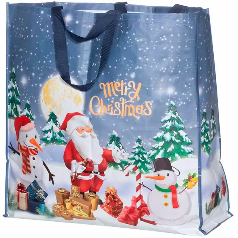 Genanvendelig julepose 70x25x72 cm blå - Emballage - 6410416516332 - 0