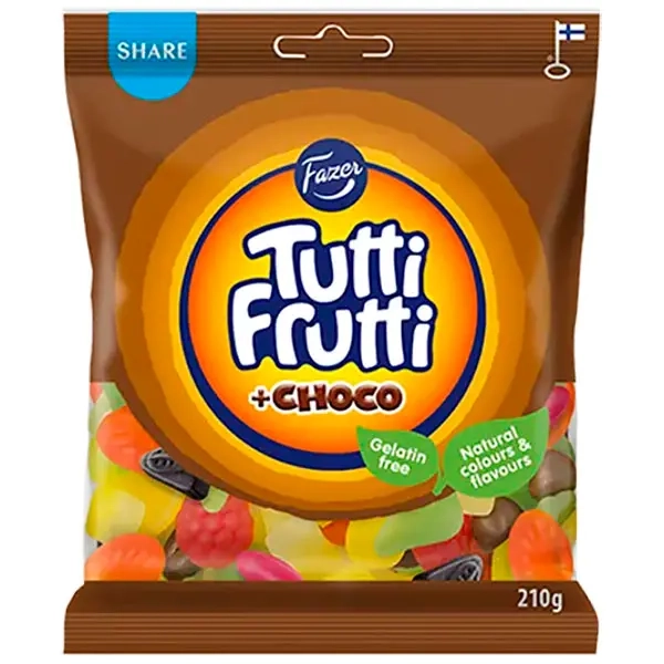 Fazer Tutti Frutti choco 210g - Godispåsar - 6416453051362 - 0