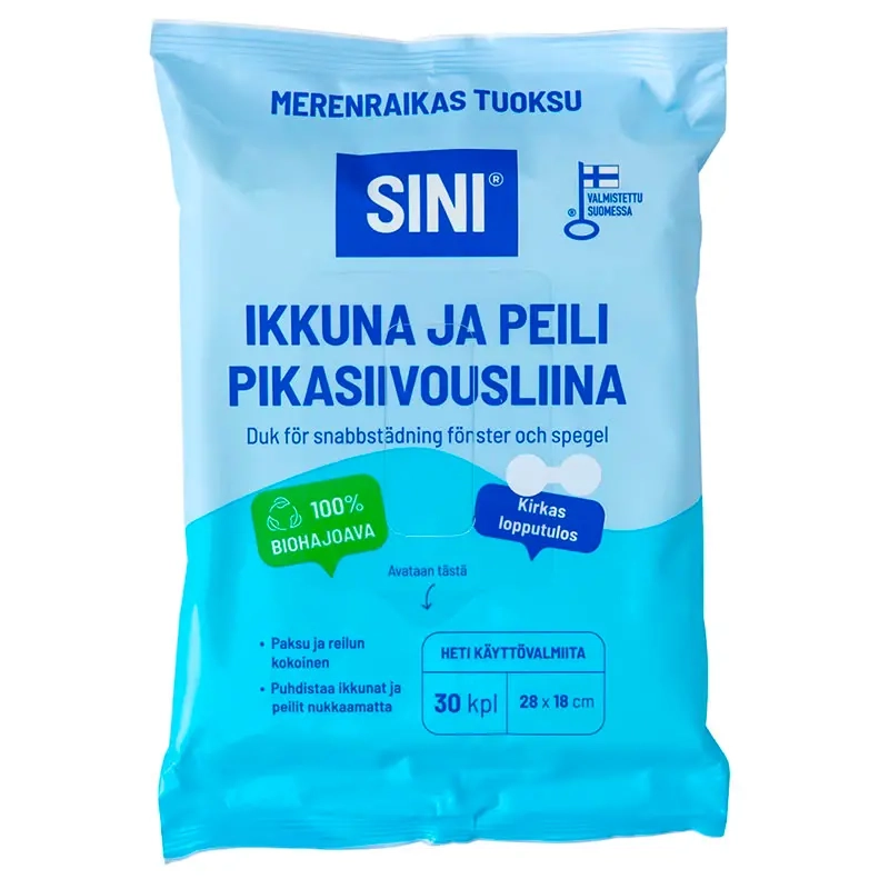 Sini Duk för snabbstädning fönster och spegel 30st - Rengöringsdukar och tvättsvampar - 6423800037634 - 0