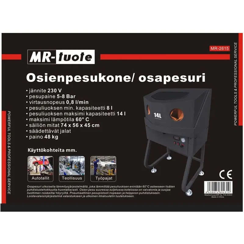 Deleopvaskemaskine 230V 14L 60°C - Værktøjsvogne og værkstedsmøbler - 6430074694319 - 3