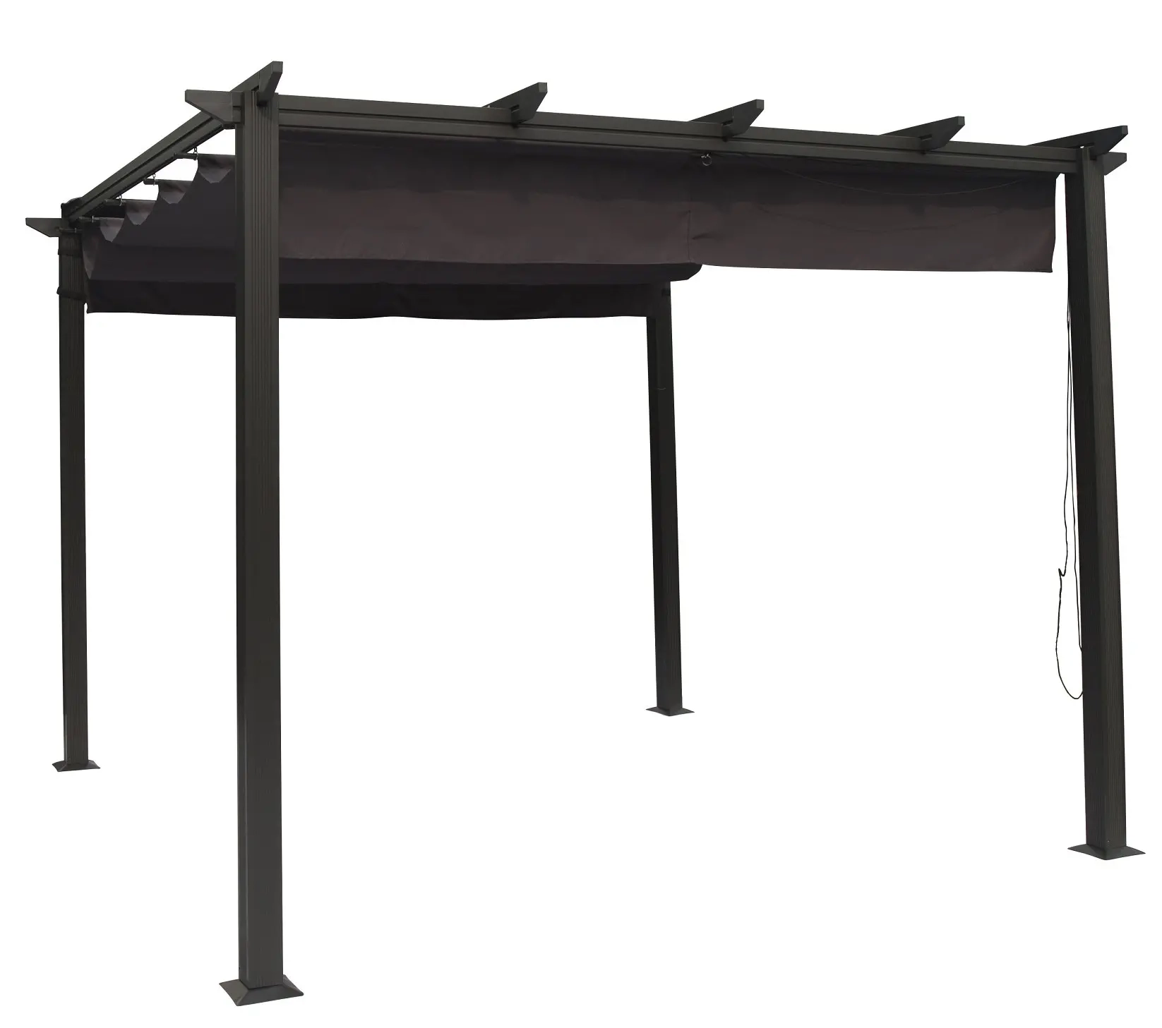 Pergola tagdække 3x3m grå - Pavilloner og pergolaer - 6438168119946 - 1