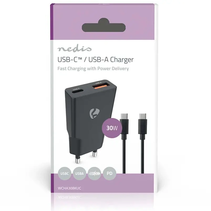 Väggladdare 30 W med 1,5 m kabel - Mobilladdare - 5412810470297 - 2