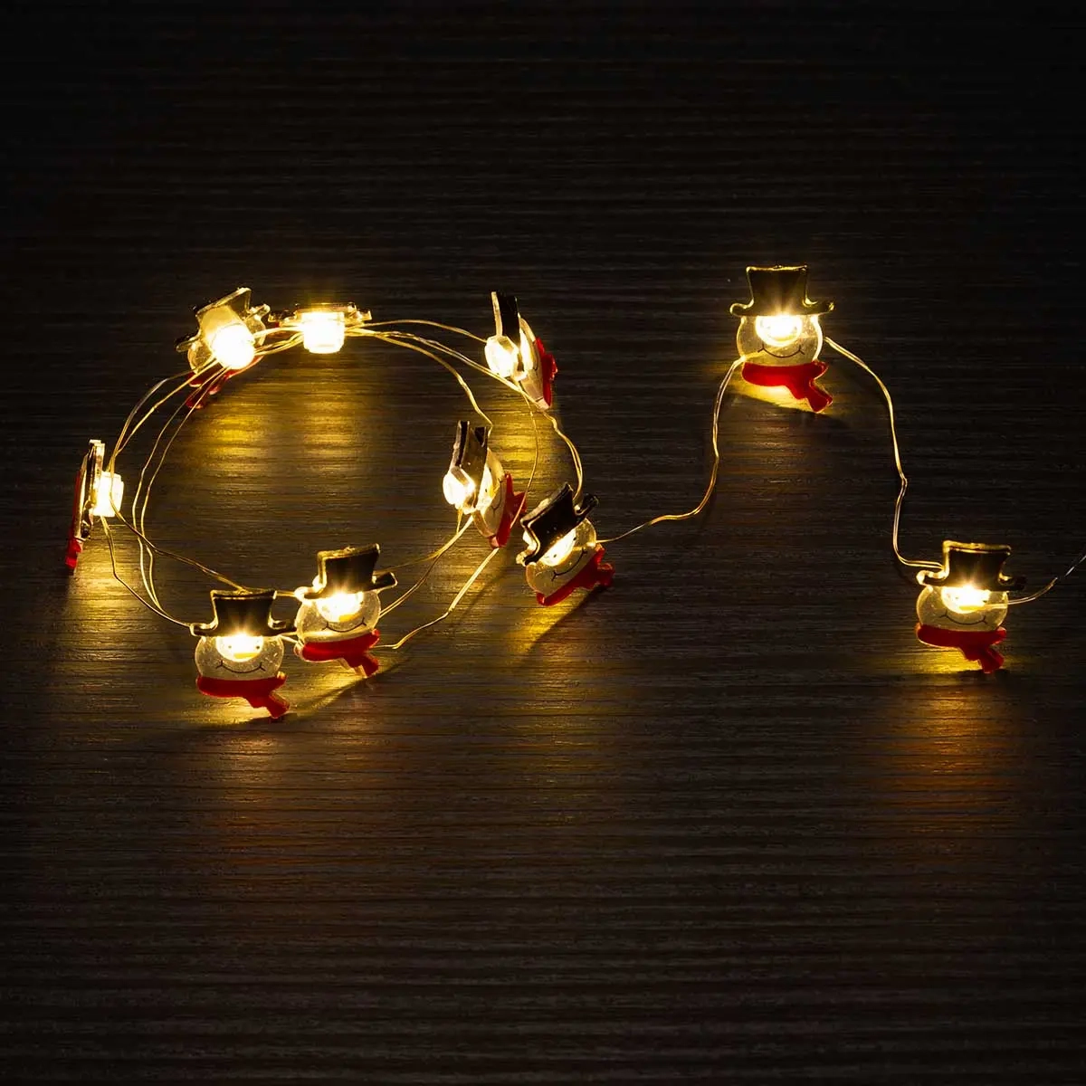 Lyskæde Snemand 10LED - Batteri lys - 6410416492100 - 1