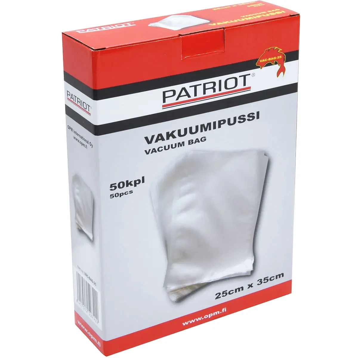 Vakuumpose 25x35cm 50 stk Patriot - Vakuummaskiner, vakuumposer og ruller - 6417512527422 - 0