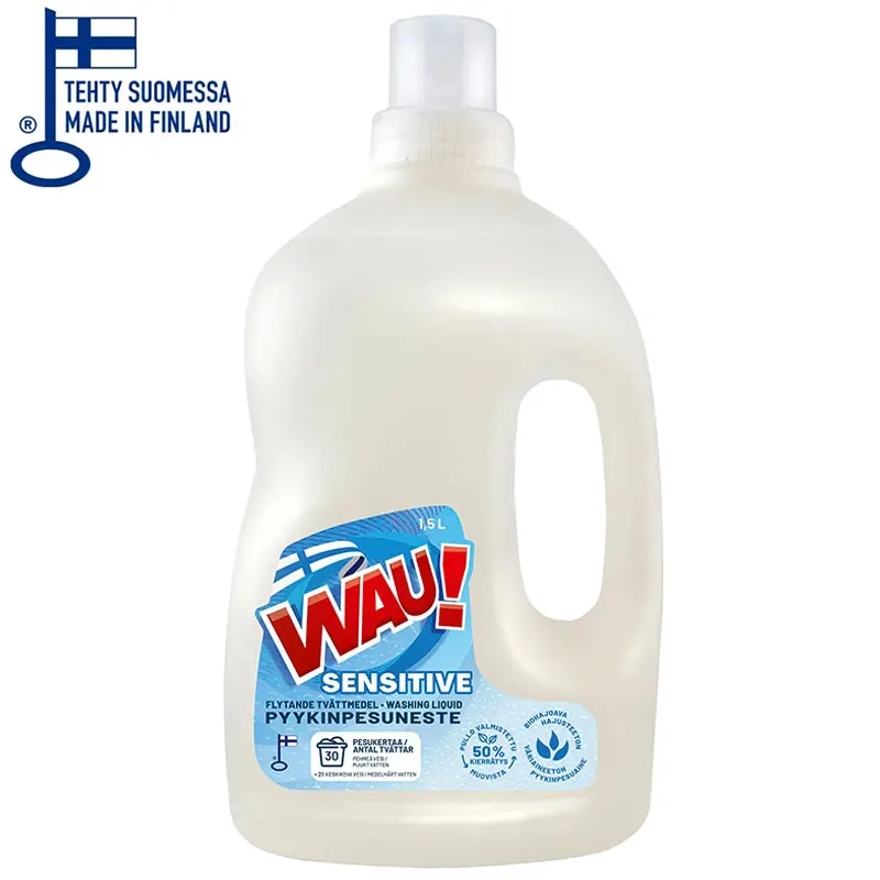 Vaskemiddel til tøjvask WAU Sensitive 1,5L - Vaskepulver - 6419642132217 - 0