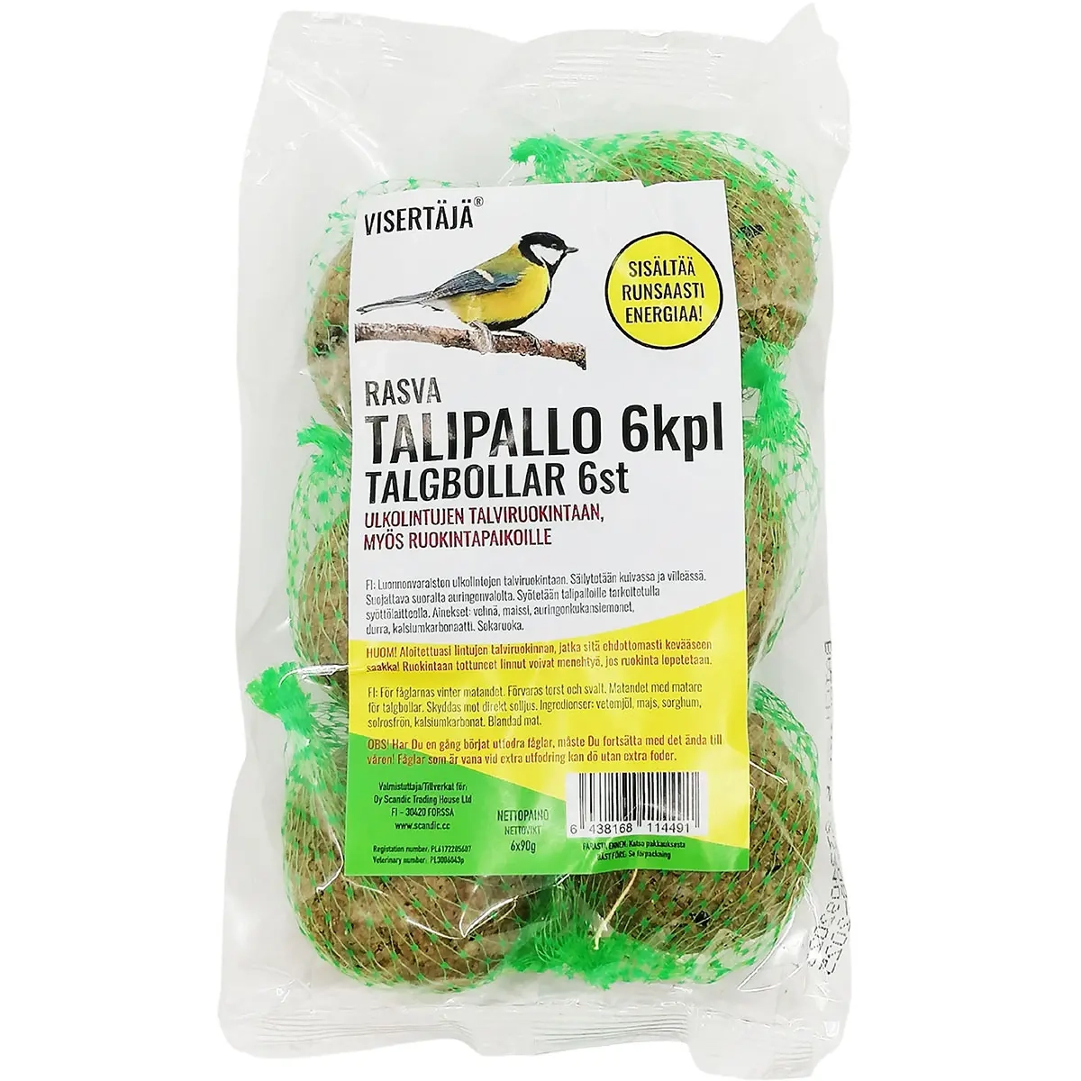 Talgkugler Fuglekvidder 84g 6stk - Talgkugler - 6438168114491 - 0