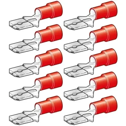 Loddehane han 6,3mm 10stk rød - Abiko - 6438255200069 - 0