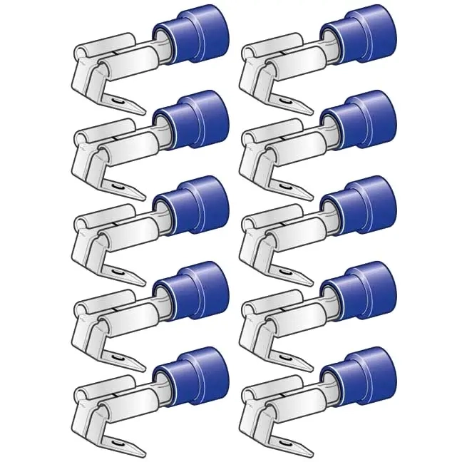 Fordeler 6,3 mm 10 stk blå - Abiko - 6438255200410 - 0