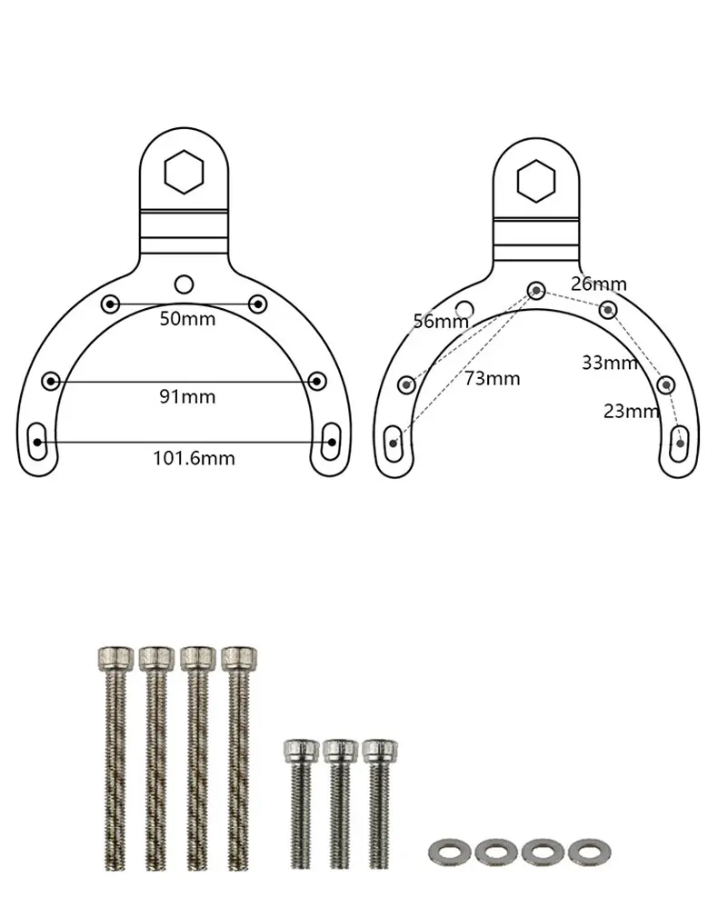 Ledbart fäste 100mm indelning i tank - Actionkameror och kamerastativ - 6438471014006 - 1