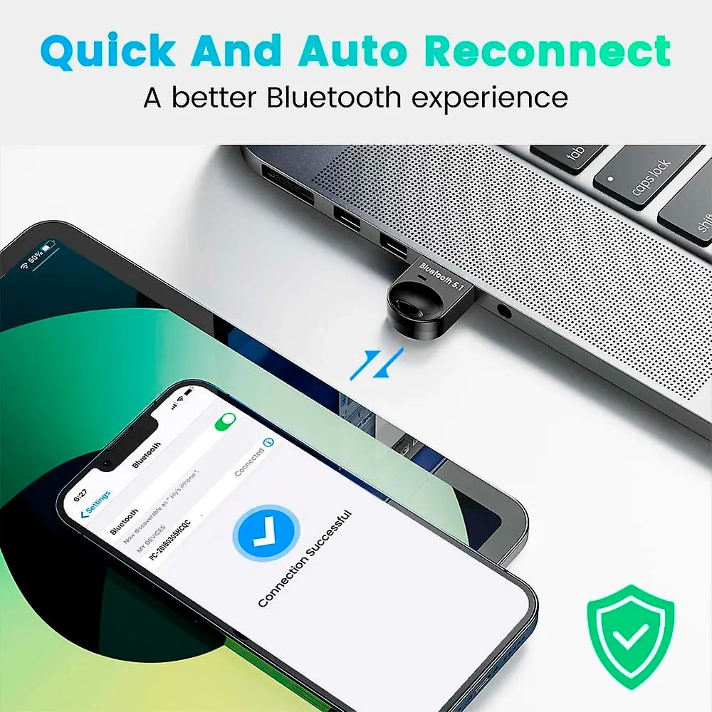 USB Bluetooth adapter 5.1 - HDMI, USB og datakabler - 6438471287707 - 2