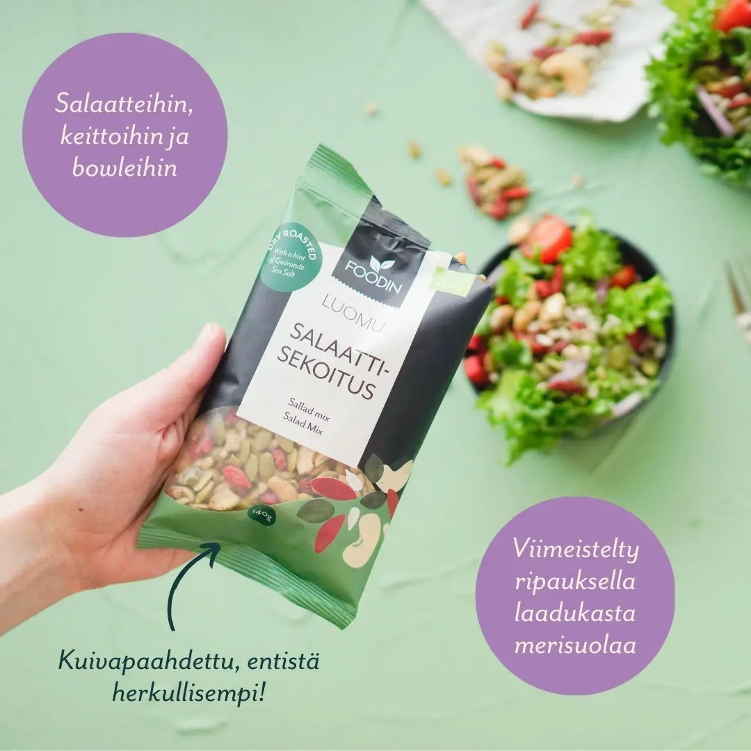 Sallad mix ekologisk 140g Foodin - Nötter, frön och pålägg - 6430048234640 - 1