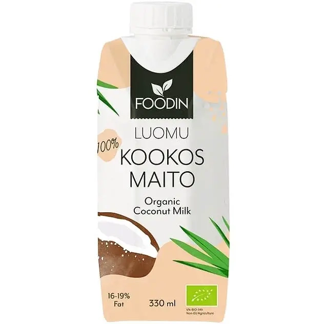Ekologisk kokosmjölk 330ml Foodin - Läsk - 6430051825415 - 0
