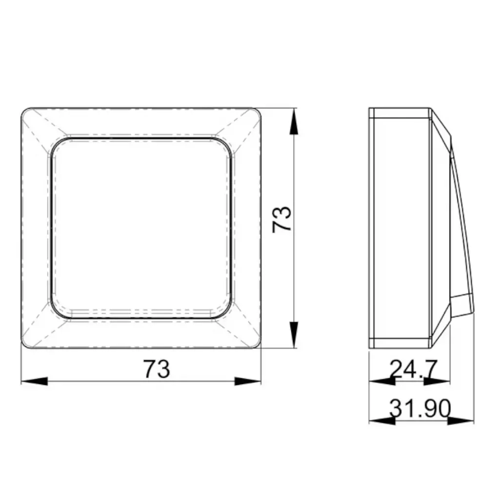 Koblingsdæksel 1/6 overflade IP20 Opal Pro Sort - Afbrydere og lysdæmpere - 6438056309206 - 1