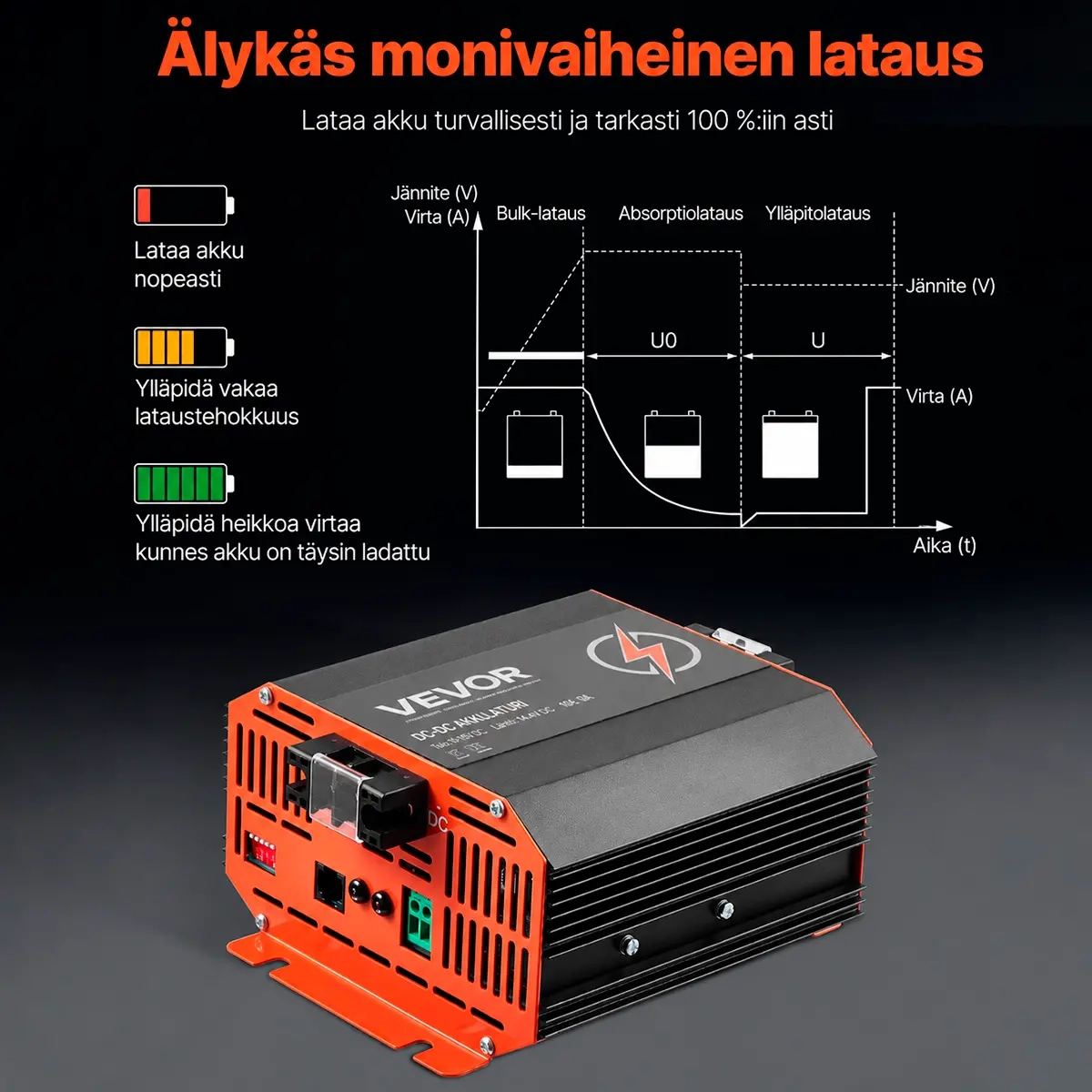 VEVOR DC-DC laddare 12V 30A 375W - LiFePO4-laddare och DC–DC-omvandlare - 6438471351927 - 1