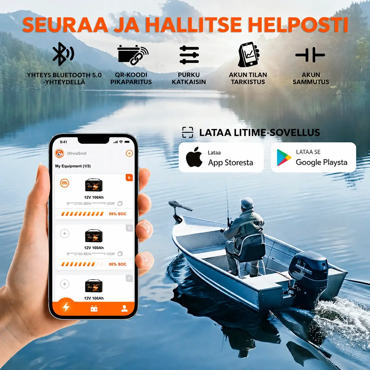 Elmotor Patriot 34lbs + 100Ah - Elektriska utombordare - 6438471354423 - 4