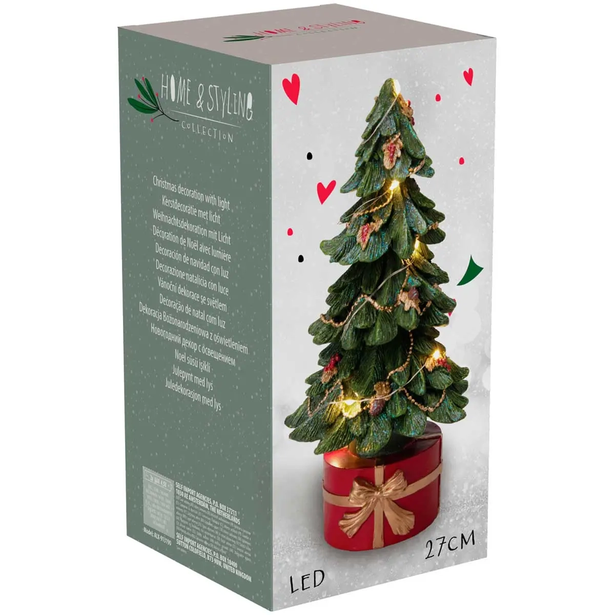 Dekorationsgran Xmas LED 27 cm - Ljusdekorationer för bord - 8721037607384 - 1