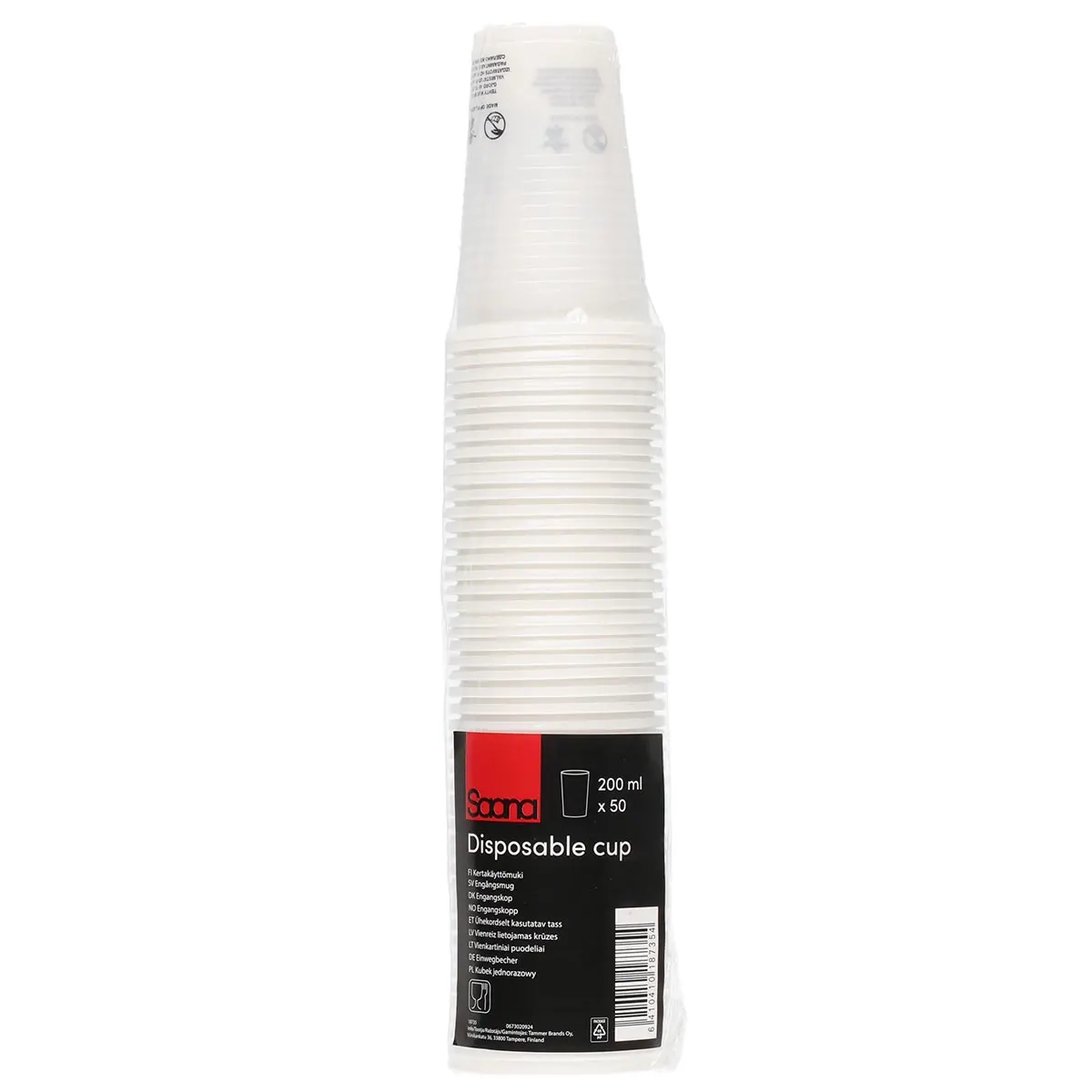 Engångsmugg plast 0,2dl 50 st - engangsbestik og servietter - 6410410187354 - 1