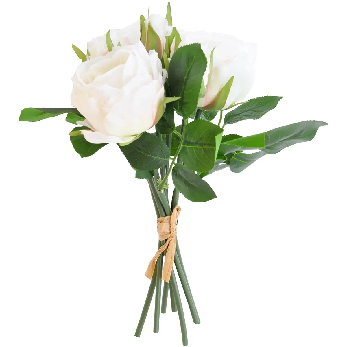 Hvid rose buket 29 cm - Prydplanter - 6416906878355 - 0