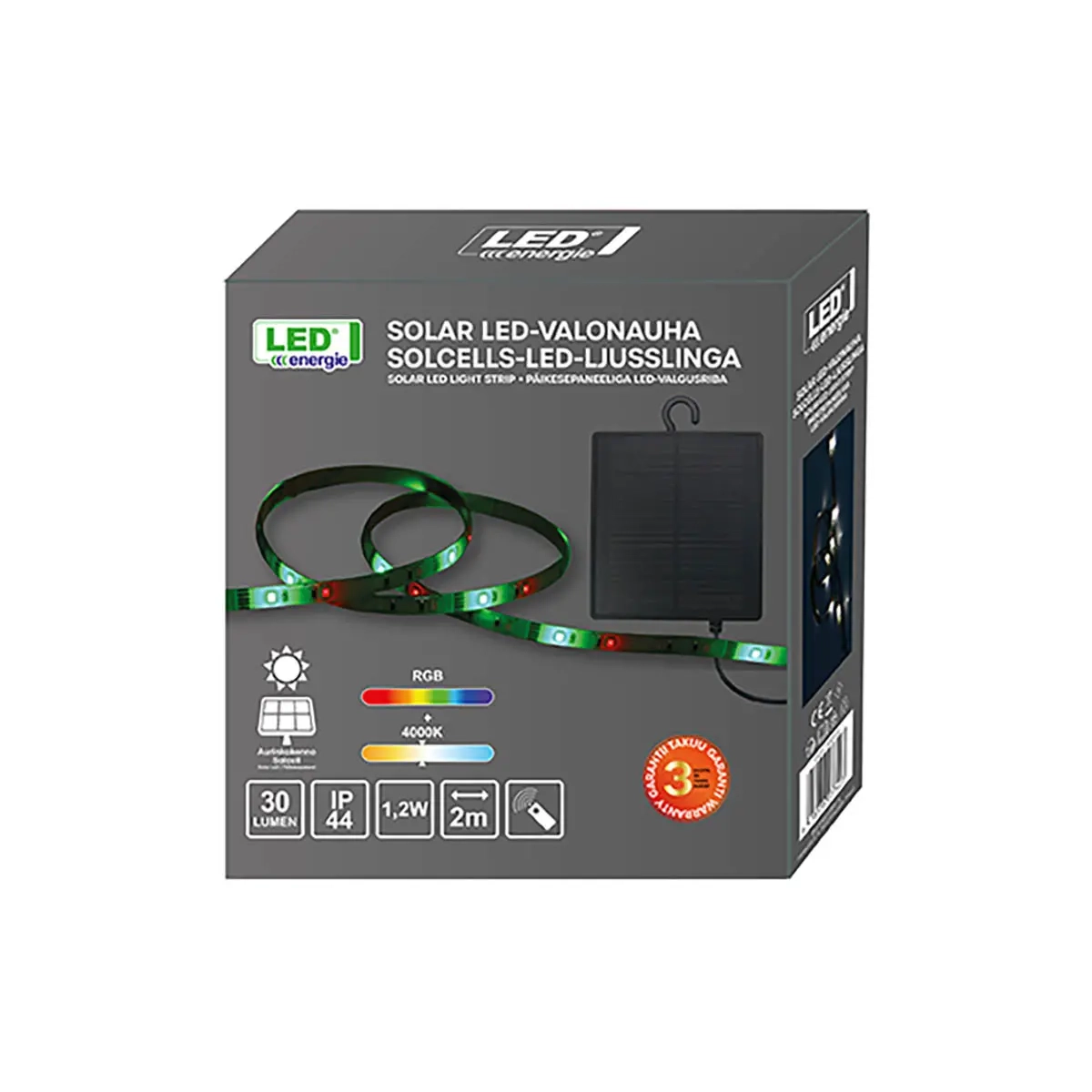 LED-strimmel Solar 2m RGB+W 4000K 1,2W - Solcellebelysning - 6418536037423 - 4
