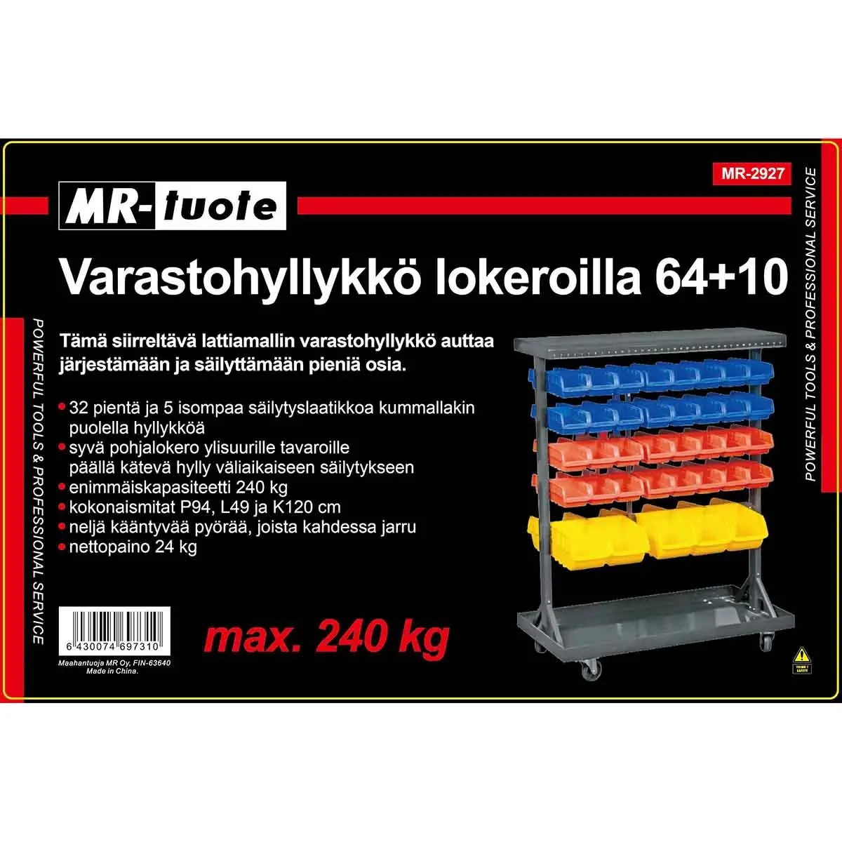 Lagerreol med rum 64+10 2-sidet - Opbevaringshylder - 6430074697310 - 3