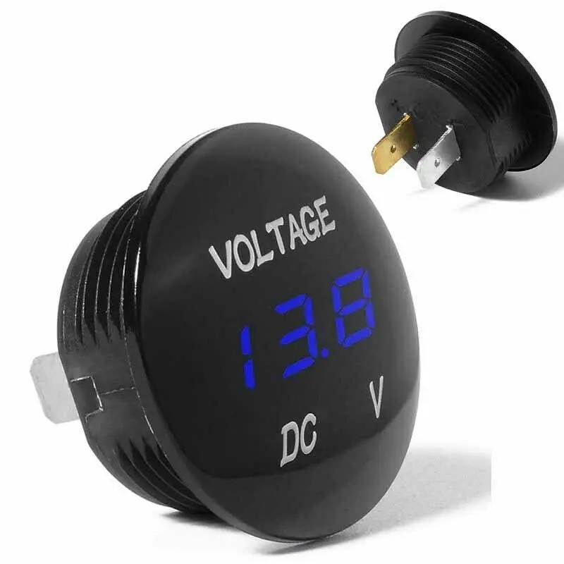 Spændingsviser blå 6V-12V-24V - Bilmålere og tilbehør - 6438471009538 - 0
