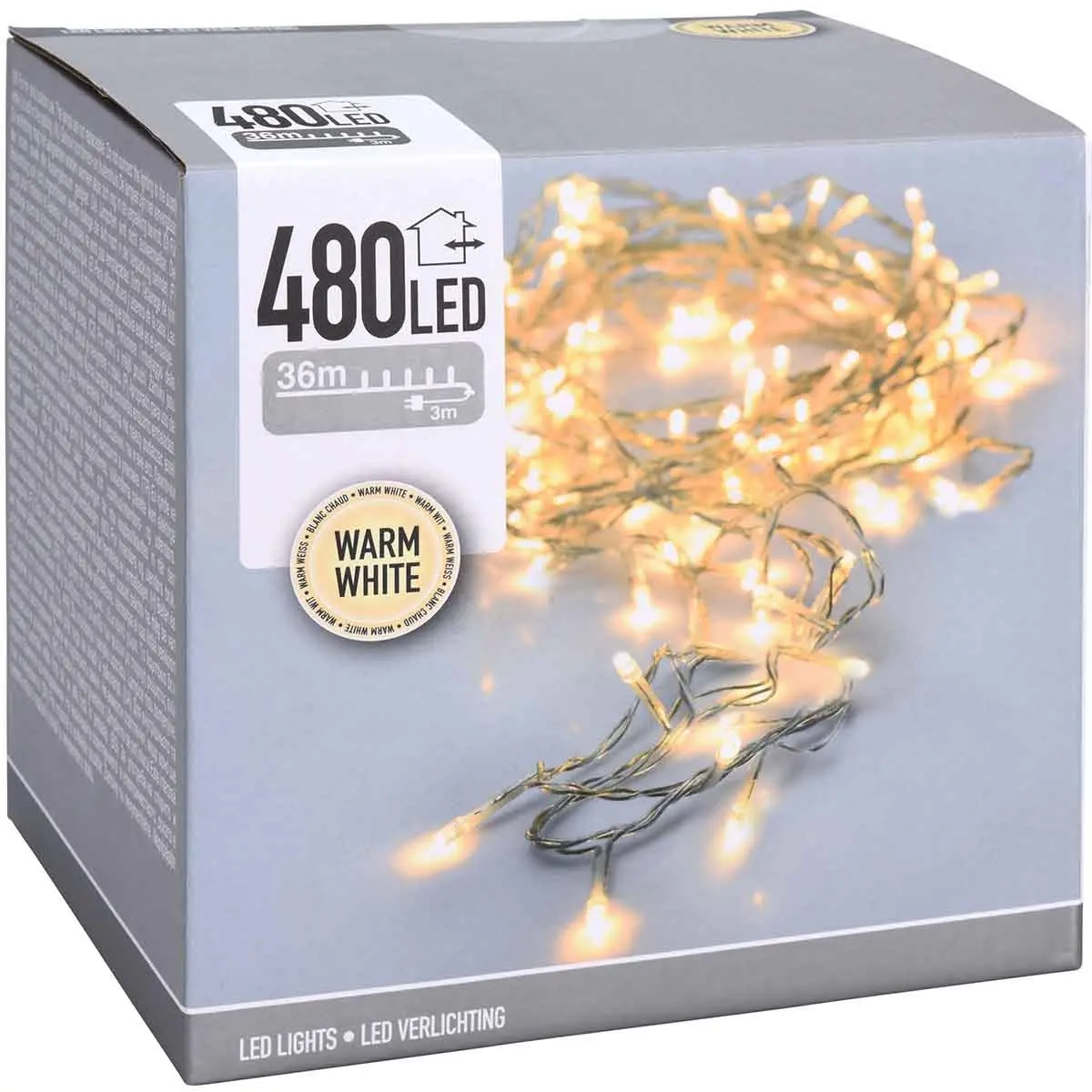 Lyskæde 480 LED varm hvid 36m - Lyskæde til udendørs brug - 8719202259469 - 1