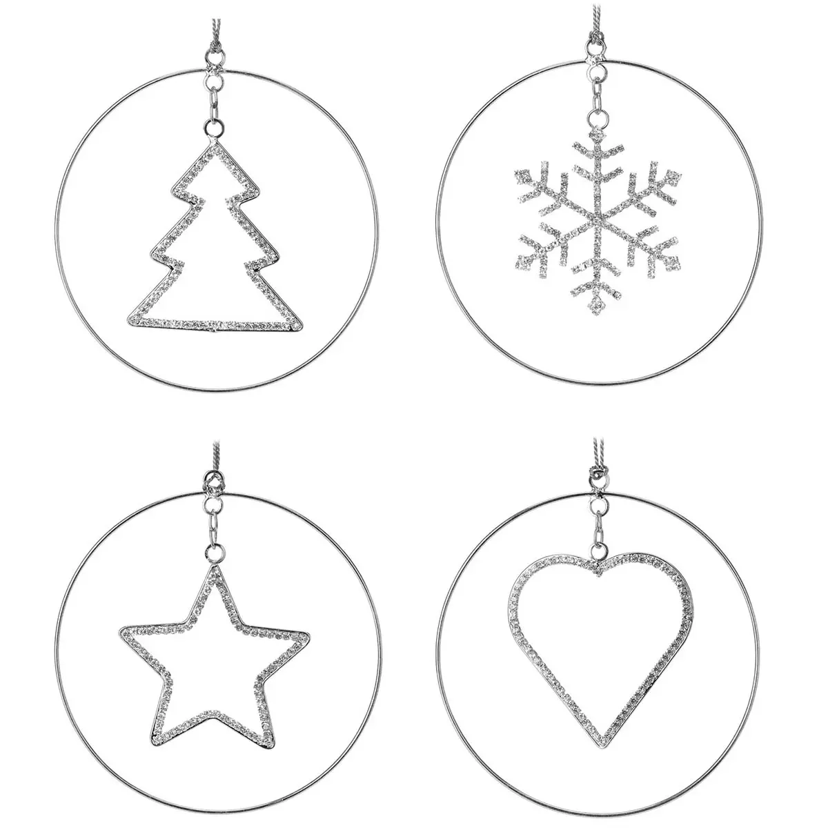 Julgransprydnad Silverring 12 cm - Julgransdekorationer - 8720573629225 - 1