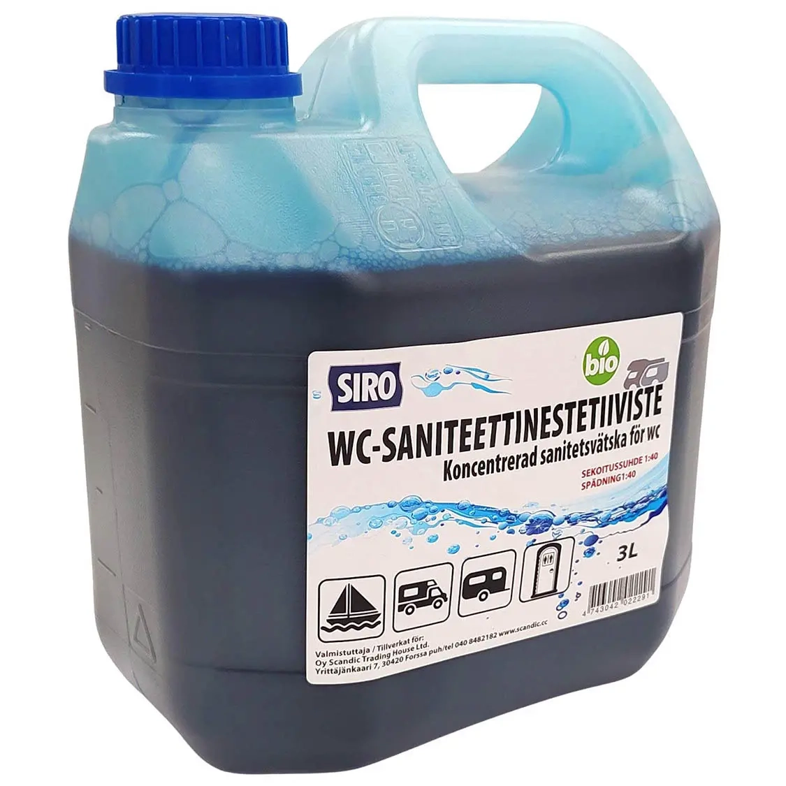 WC-sanitetsvätska SIRO Bio&nbsp;3 L - Camping reservdelar och tillbehör - 4743042022291 - 0