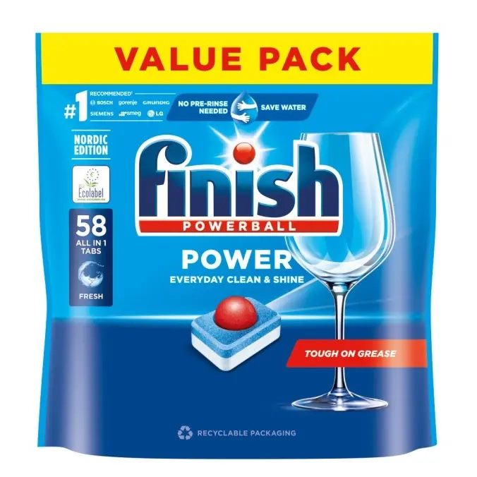 Finish Power maskinopvasketabletter 58stk. - Opvaskemiddel - 5714970007987 - 0